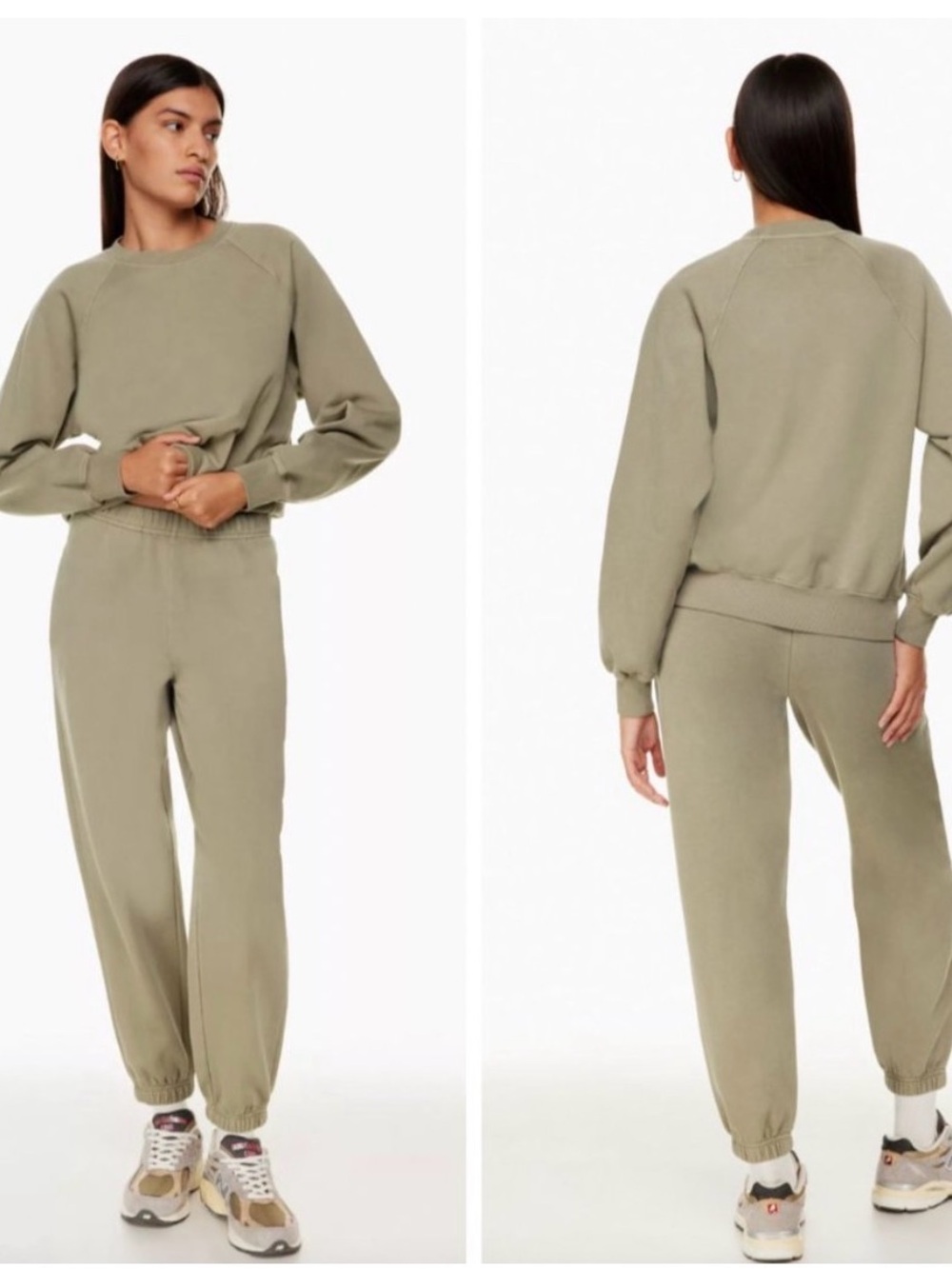 NWT Aritzia Wilfred Free-Free Fleece Sweatpants - Faded Dry Basil Green (Size M)
